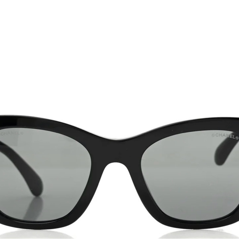 CHANEL Acetate Square CC Heart Sunglasses 5478-A Black - Picture 3 of 8